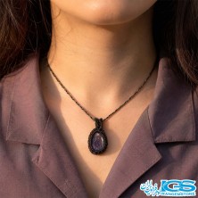 گردنبند آمیتیست مکرومه بافی