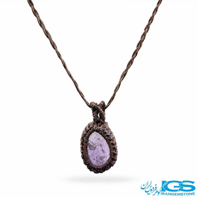 گردنبند آمیتیست مکرومه بافی