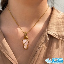 گردنبند رزکوارتز مکرومه بافی اصل | انرژی‌بخش و آرامش‌دهنده