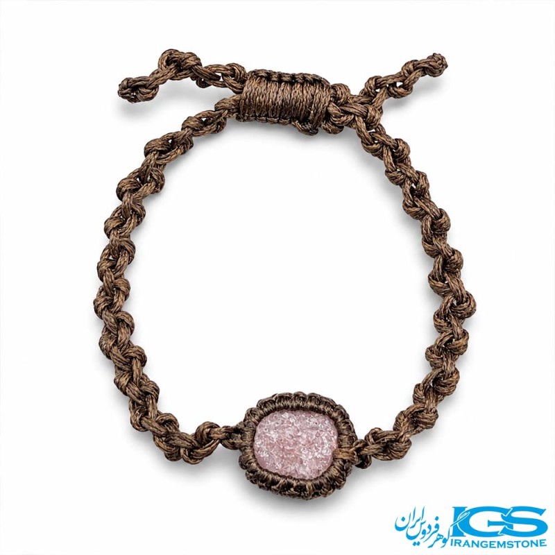 دستبند آمیتیست مکرومه بافی | سنگ آرامش و تعادل ذهن