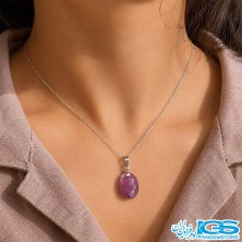 گردنبند یاقوت سرخ اصل برمه (بازنجیر استیل)