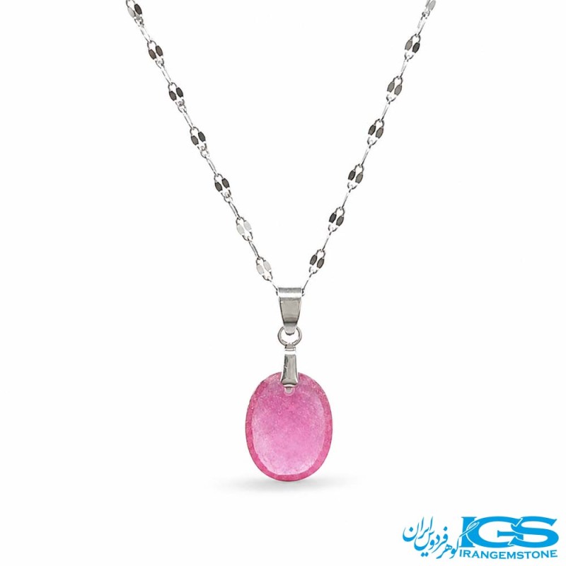 گردنبند یاقوت سرخ اصل برمه (بازنجیر استیل)