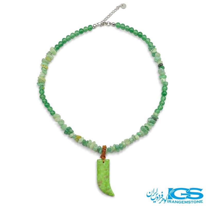 گردنبند آونتورین سبز ویشم خونی شانس و انرژی مثبت