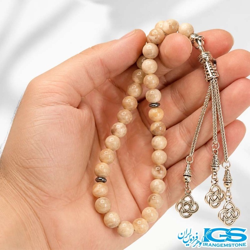 تسبیح مون استون هولویی 33 تایی - سنگ ارتعاشی