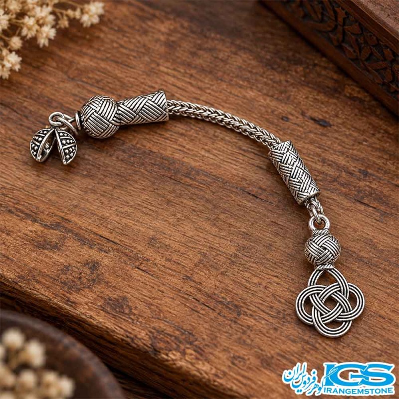 سر تسبیح برنجی آبکاری رادیوم طرح گره