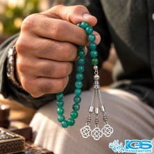 تسبیح عقیق سبز طبیعی 33 دانه | آرامش، رشد و انرژی مثبت