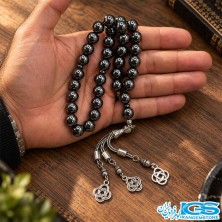 تسبیح سنگ هماتیت سایز 10 (حدید) اصل ۳۳ دانه‌ای – ضد انرژی منفی و افزایش تمرکز