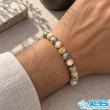 دستبند سیترین و آمازونیت مکرومه‌بافی | انرژی، شفافیت ذهن و جذب فراوانی