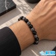 دستبند چشم گربه سیاه مکرومه بافی | محافظت انرژی