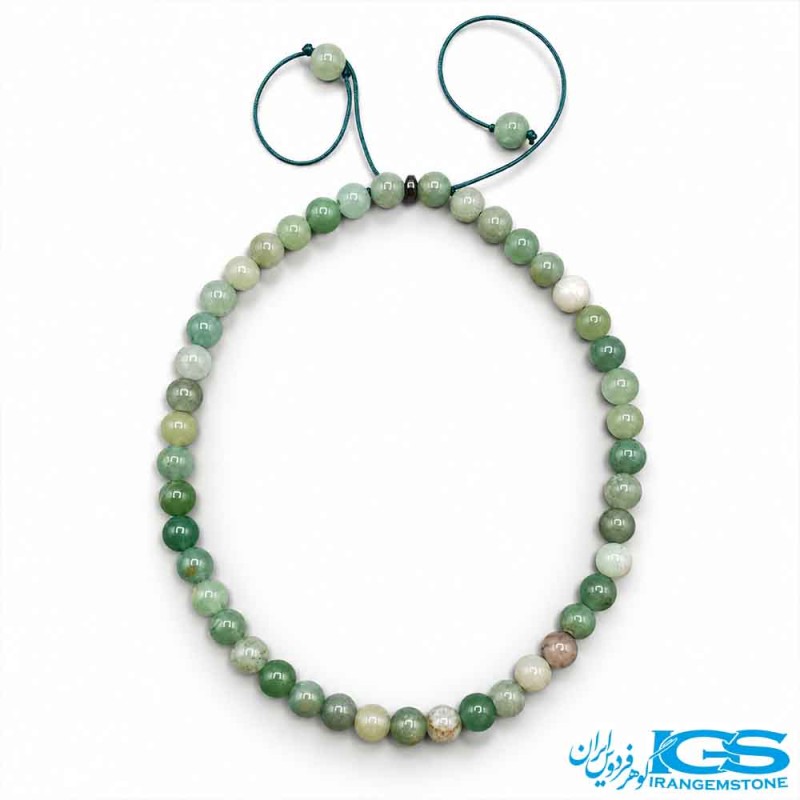 گردنبند آونتورین سبز اصل مکرومه بافی | سنگ شانس و انرژی مثبت