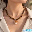 گردنبند چشم ببر اصل  و کارنلین قلبی  مکرومه بافی - ثروت و قدرت