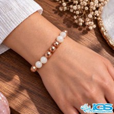 دستبند سنگ کریستال کوارتز مکرومه بافی