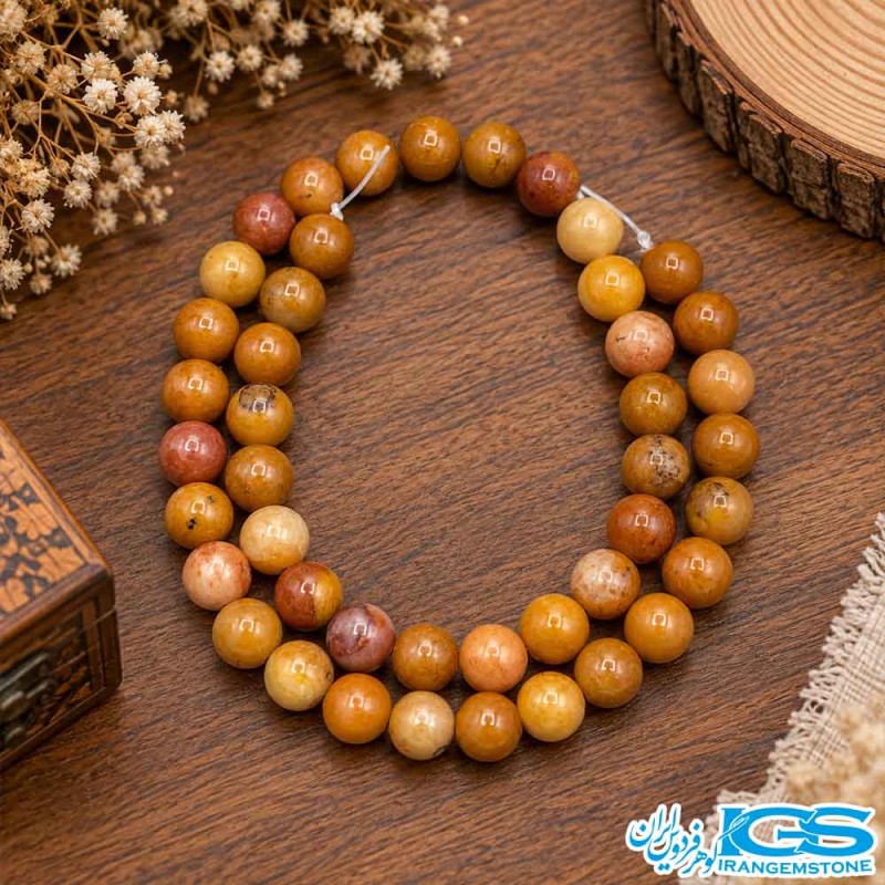 ریسه سنگ کوارتز نارنجی سایز 8