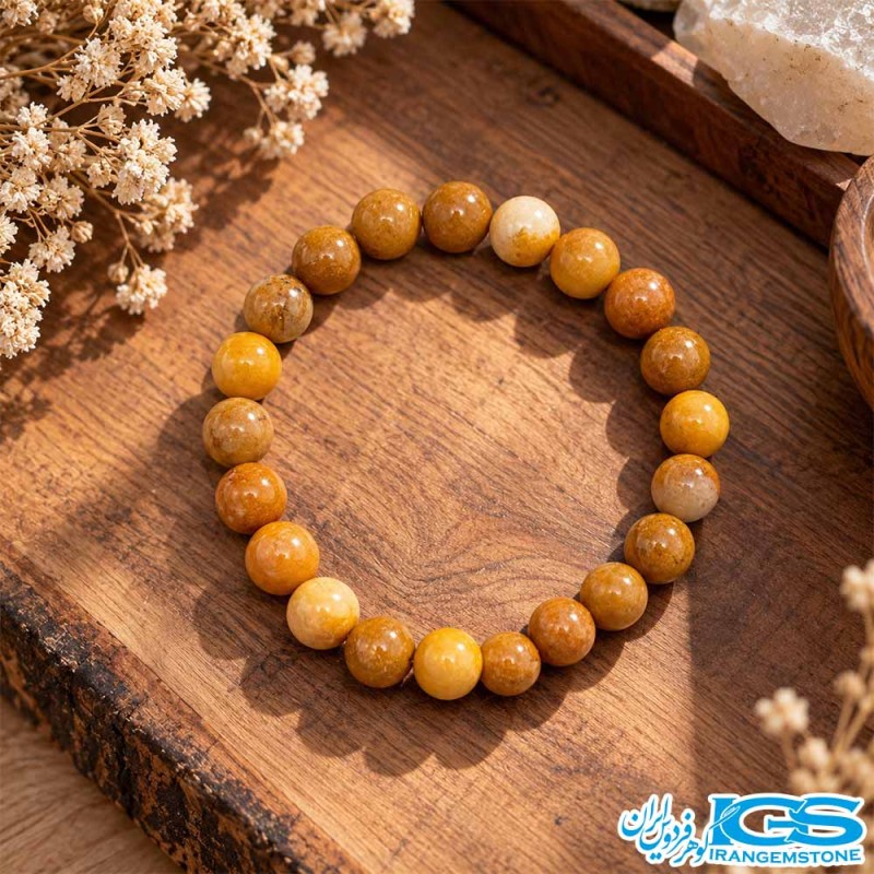دستبند سنگ کوارتز نارنجی کشی