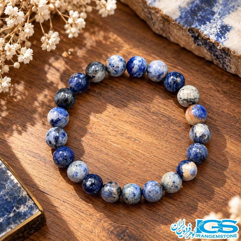 دستبند سنگ سودالیت کشی