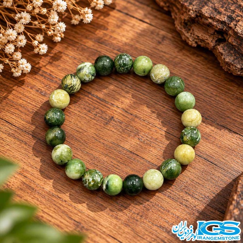 خرید دستبند یشم سبز طبیعی