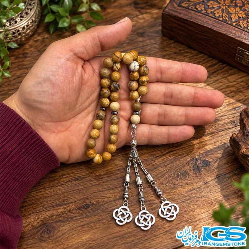تسبیح جاسپر وود ۳۳ تایی اصل | آرامش