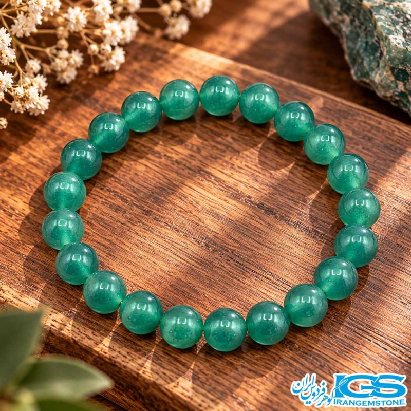 دستبند عقیق سبز اصل کشی