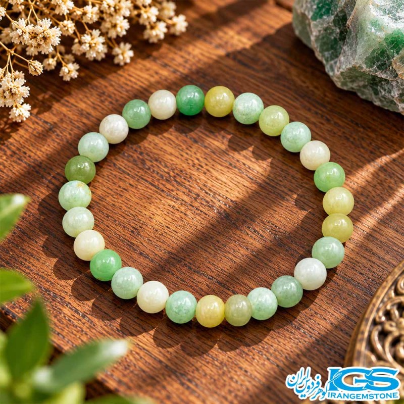 خرید دستبند سنگ آونتورین سبز از گوهر فردوس ایران