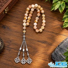 تسبیح سیترین اصل ۳۳ دانه‌ای | سنگ ثروت