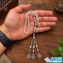 تسبیح دُر نجف اصل ۳۳ دانه از سنگ کوارتز شفاف