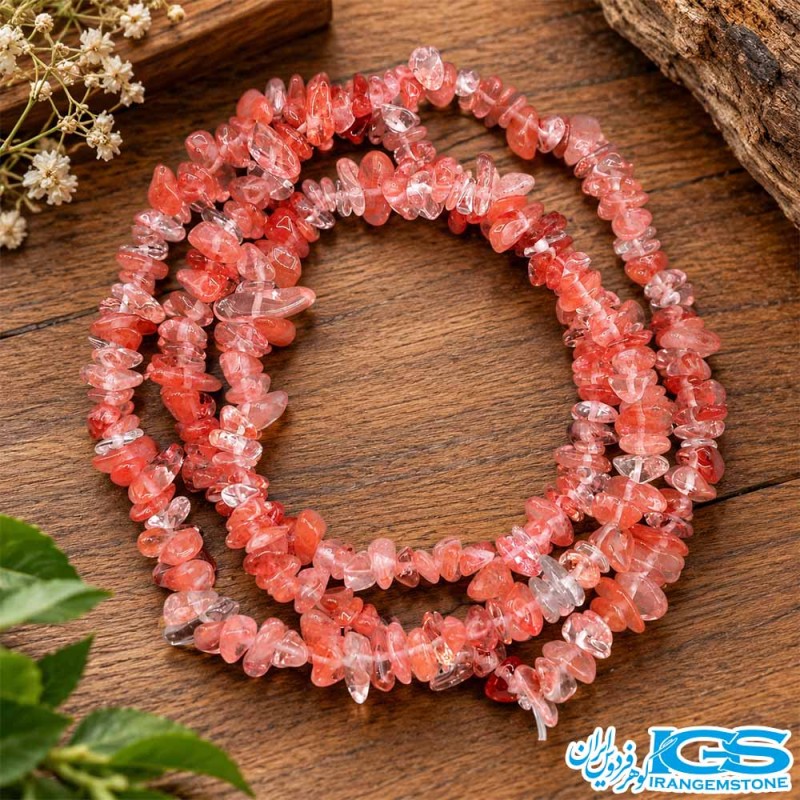 نمای کامل گردنبند چری کوارتز چیپسی برای استفاده روزمره