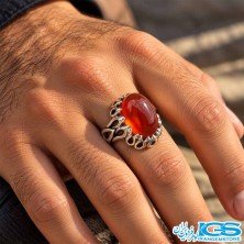 انگشتر عقیق رکاب برنج یمنی