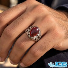 انگشتر عقیق رکاب برنج یمنی