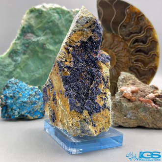 بلور دکوری کلکسیونی سنگ آزوریت تکه ایی از بهشت Azurite