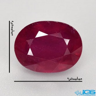 نگین یاقوت سرخ جواهر تراش اوال برمه oval ruby