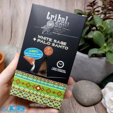 عود مخروطی دست ساز وایت سیج و پالو سانتو White sage + Palo santo wood برند tribal soul